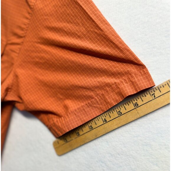 Men’s Van Heusen Burnt Orange Classic Fit Traveler Short Sleeve Button Up Size L - Picture 6 of 8